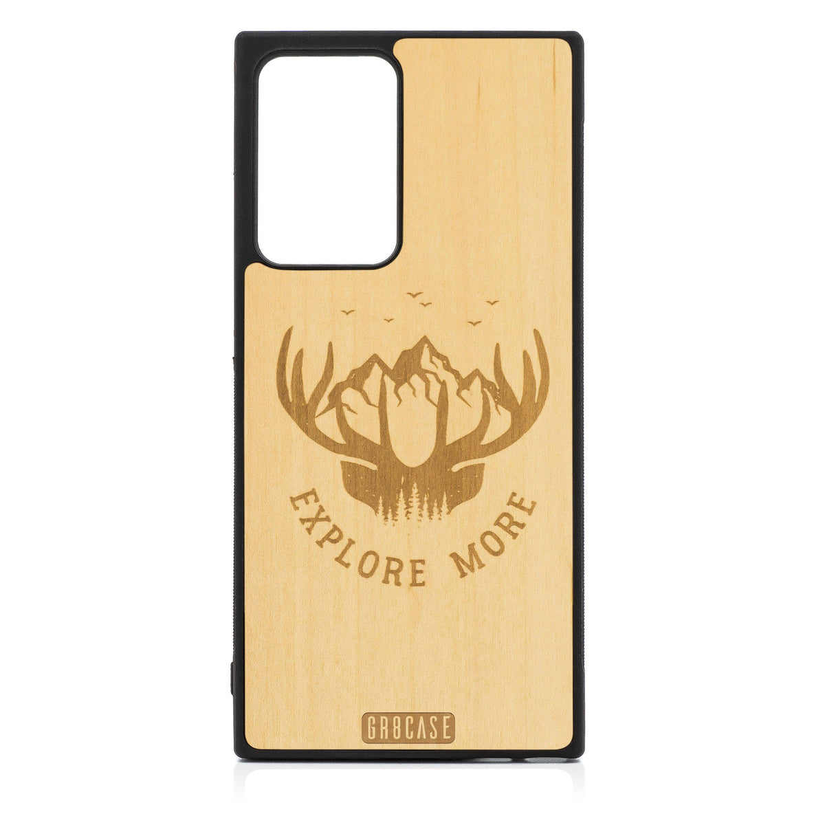 Explore More (Mountain &amp; Antlers) Design Wood Case For Samsung Galaxy Note 20 Ultra