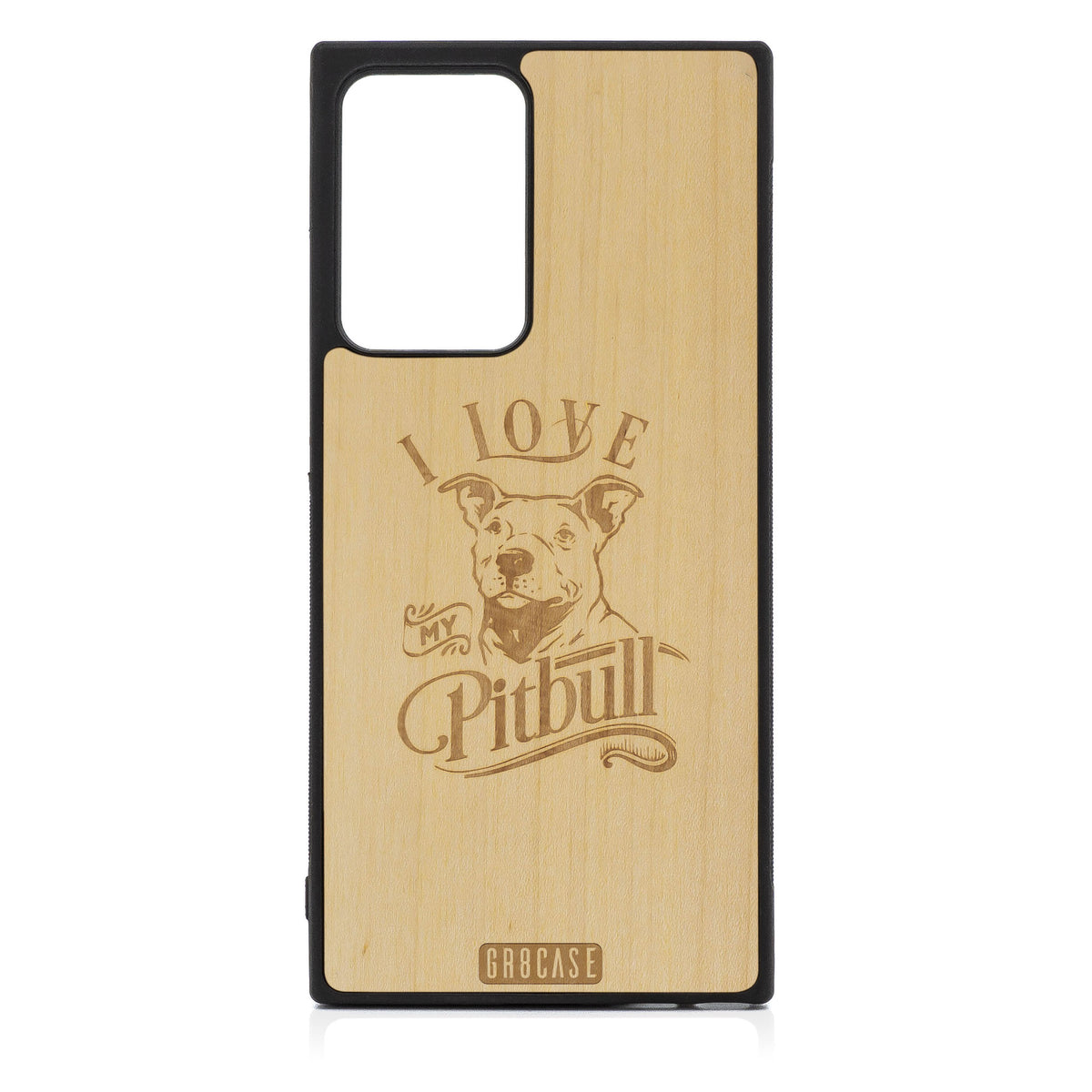 I Love My Pitbull Design Wood Case For Samsung Galaxy Note 20 Ultra