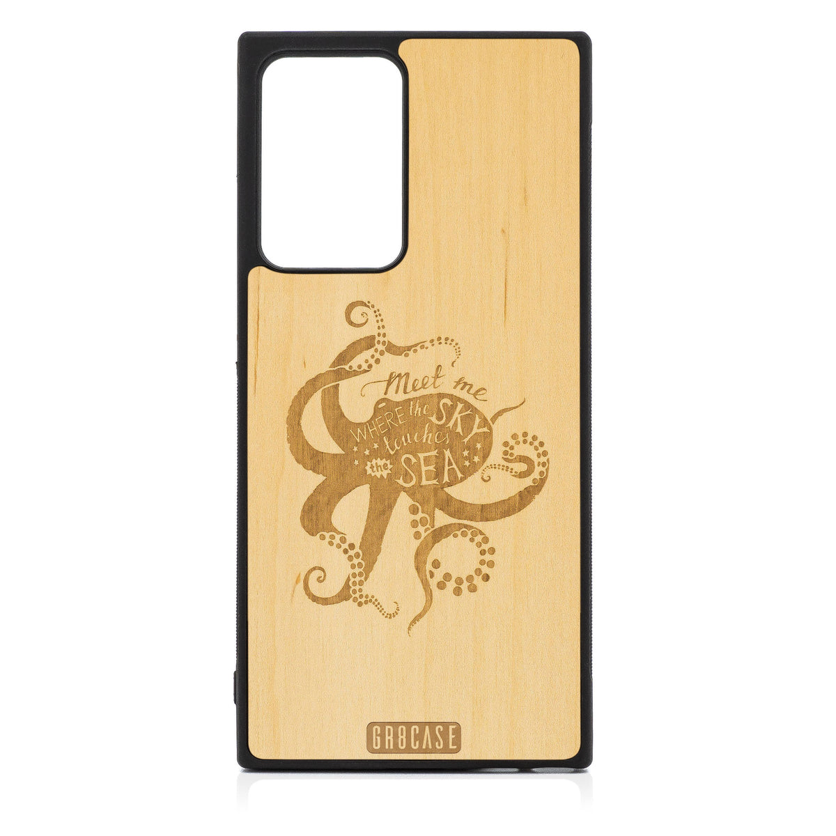 Meet Me Where The Sky Touches The Sea (Octopus) Design Wood Case For Samsung Galaxy Note 20 Ultra