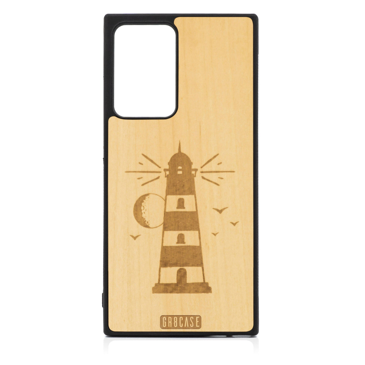 Midnight Lighthouse Design Wood Case For Samsung Galaxy Note 20 Ultra