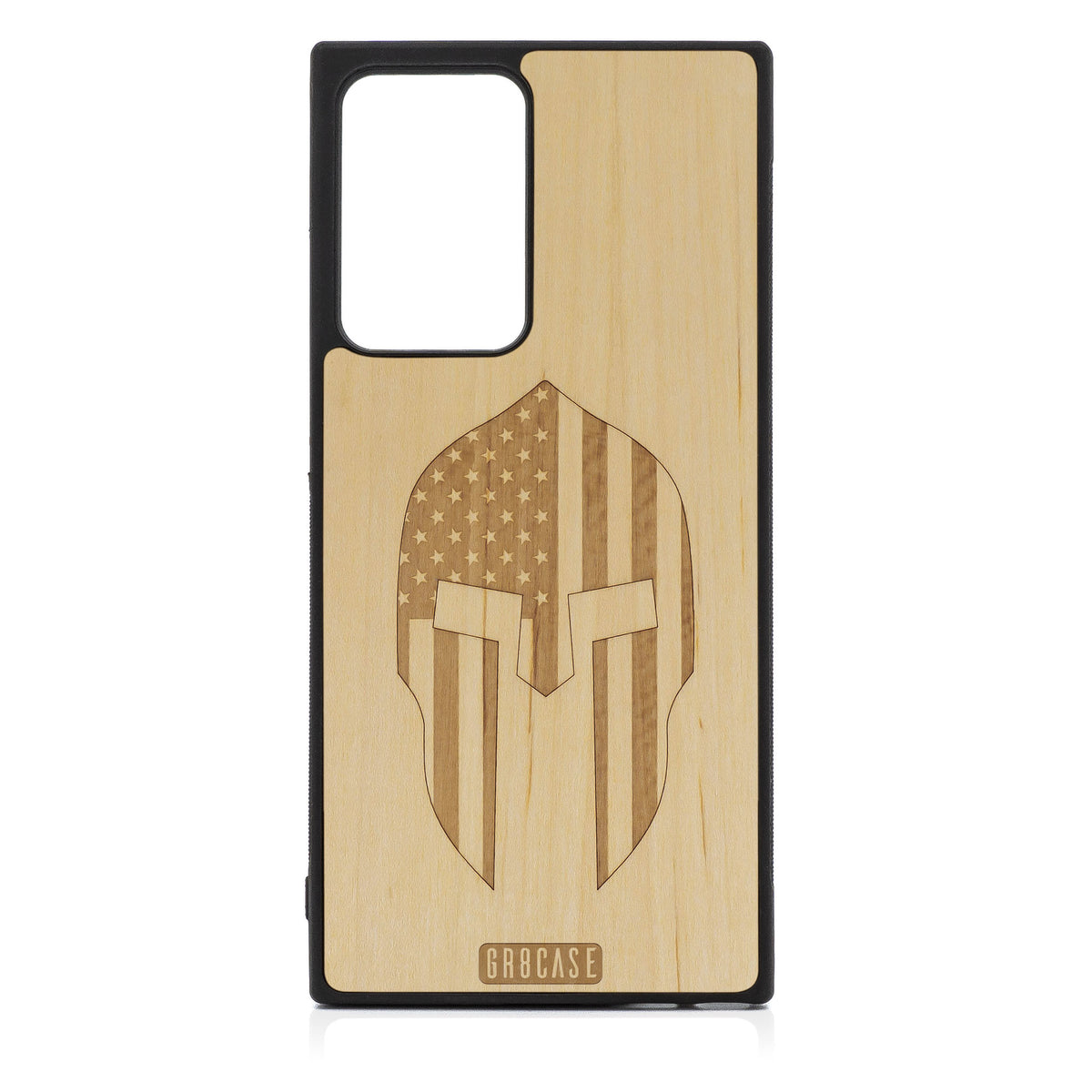USA Spartan Helmet Design Wood Case For Samsung Galaxy Note 20 Ultra