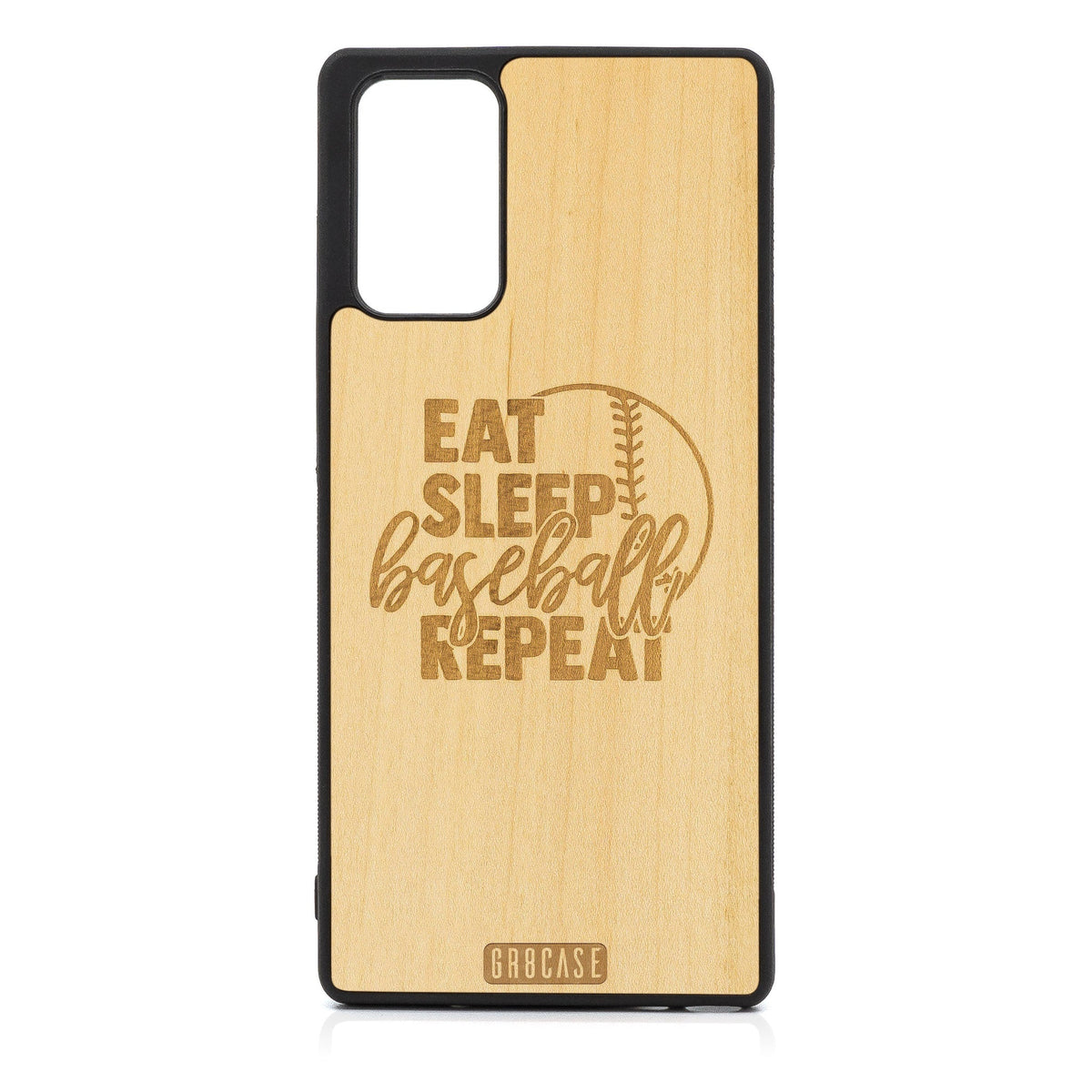 Eat Sleep Baseball Repeat Design Wood Case For Samsung Galaxy A72 5G
