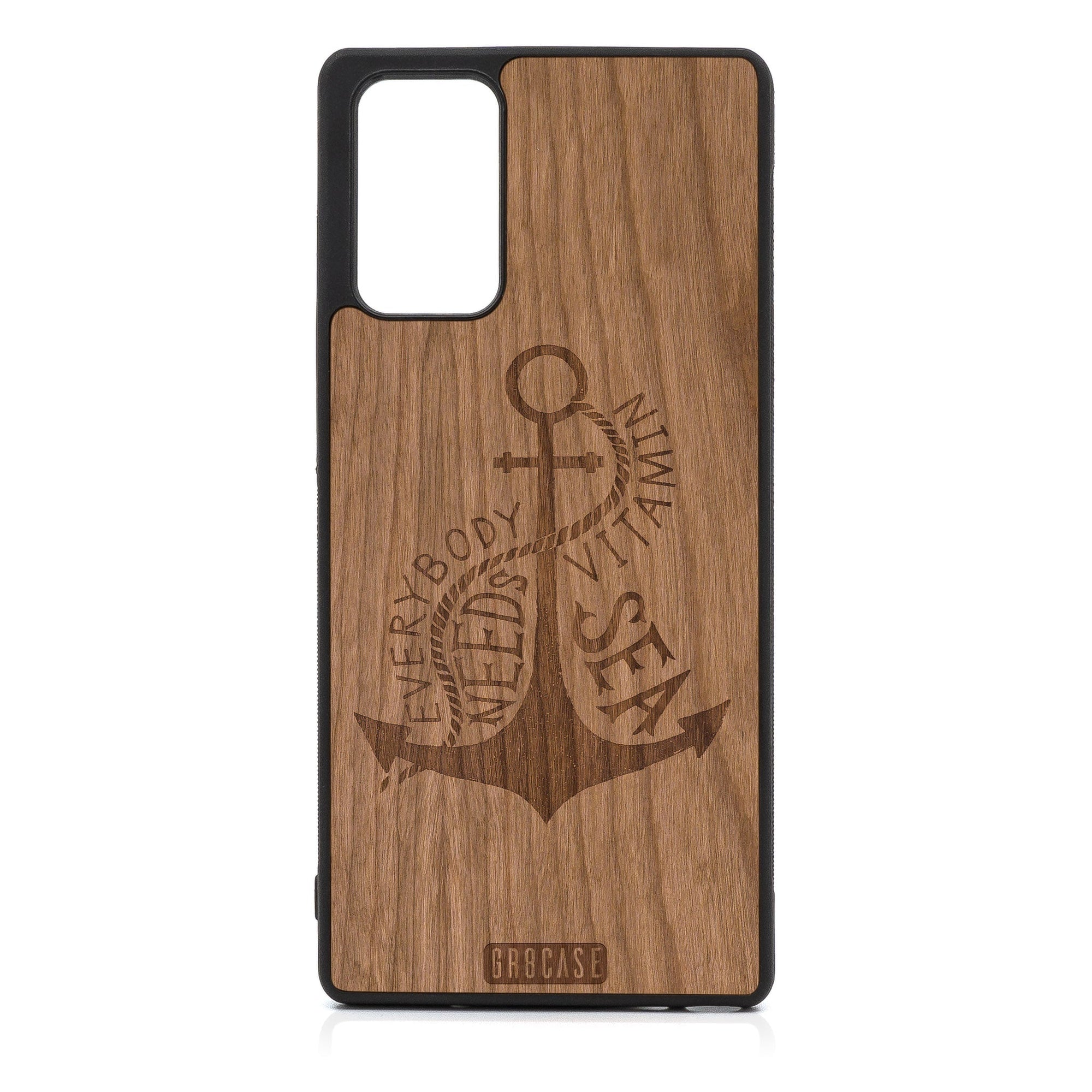 Everybody Needs Vitamin Sea (Anchor) Design Wood Case For Samsung Galaxy A73 5G