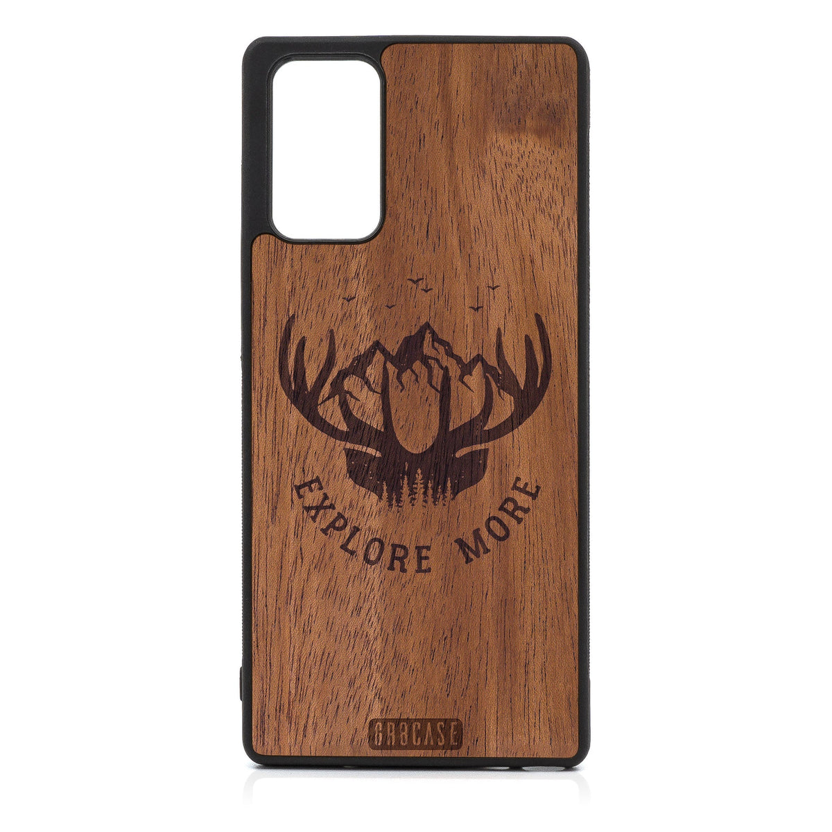 Explore More (Mountain &amp; Antlers) Design Wood Case For Samsung Galaxy A52 5G