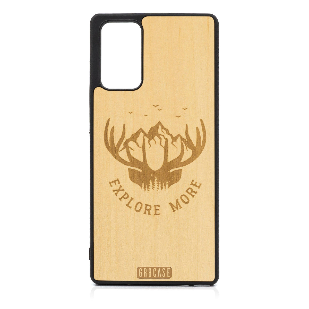 Explore More (Mountain &amp; Antlers) Design Wood Case For Samsung Galaxy A71 5G