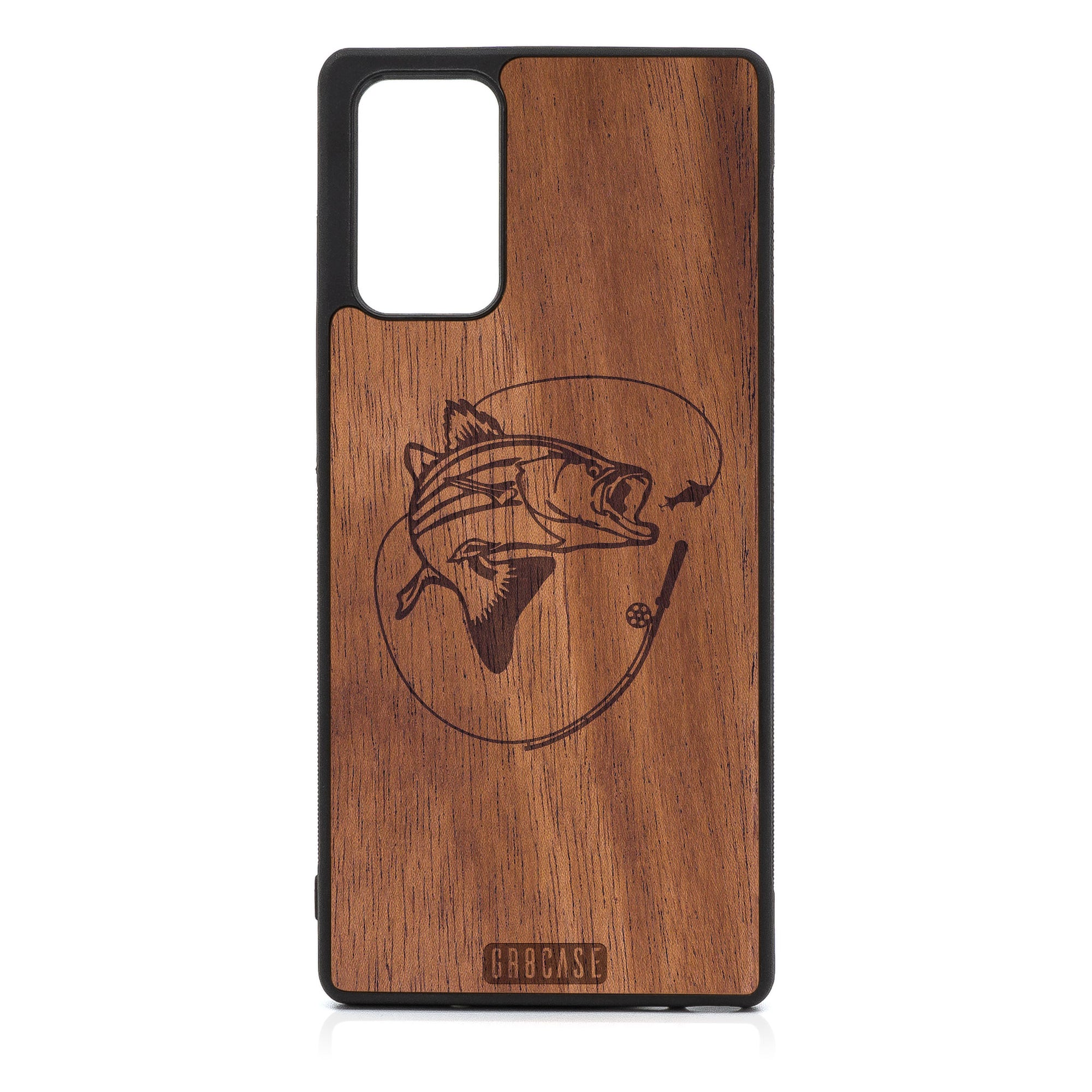 Fish and Reel Design Wood Case For Samsung Galaxy Note 20