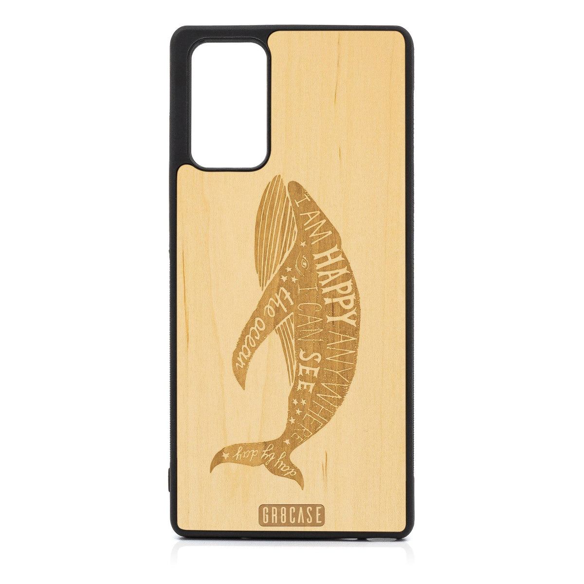 I&#39;m Happy Anywhere I Can See The Ocean (Whale) Design Wood Case For Samsung Galaxy A33 5G