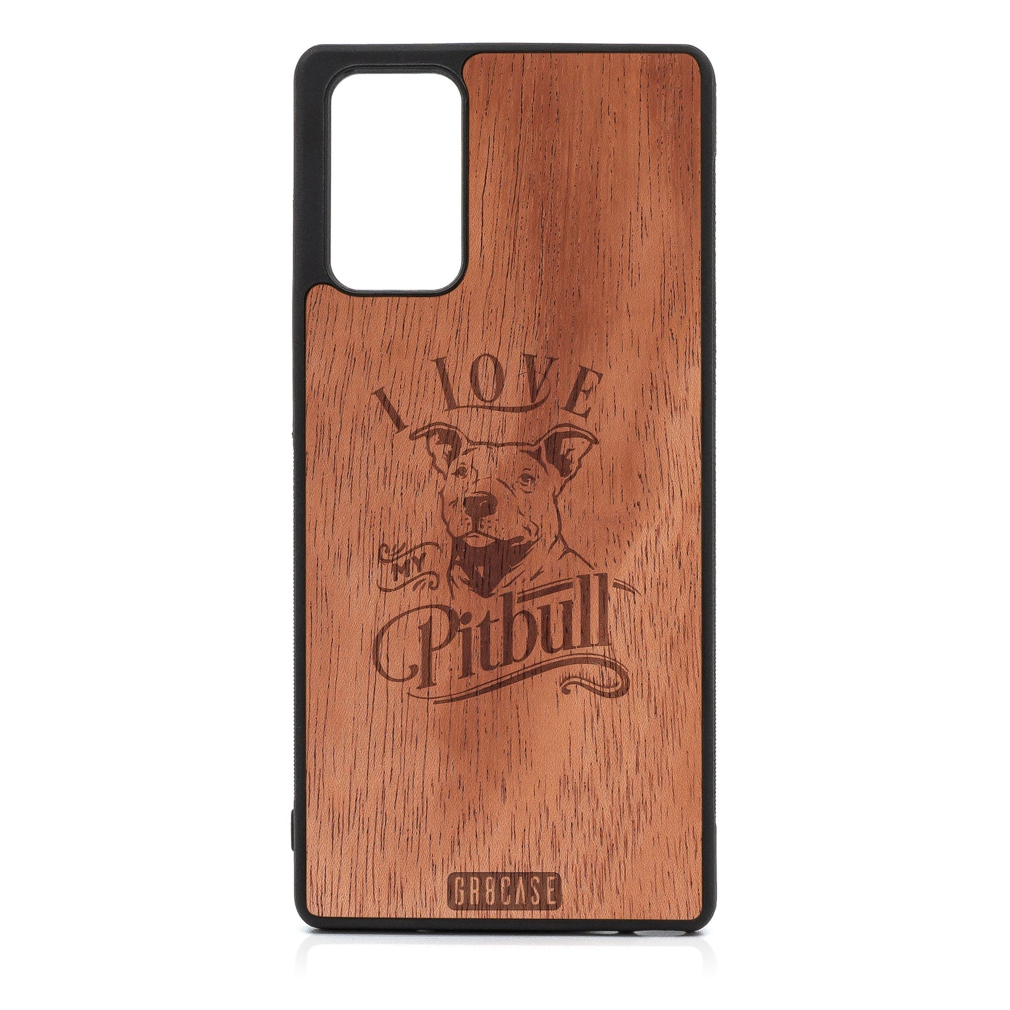I Love My Pitbull Design Wood Case For Samsung Galaxy A53 5G