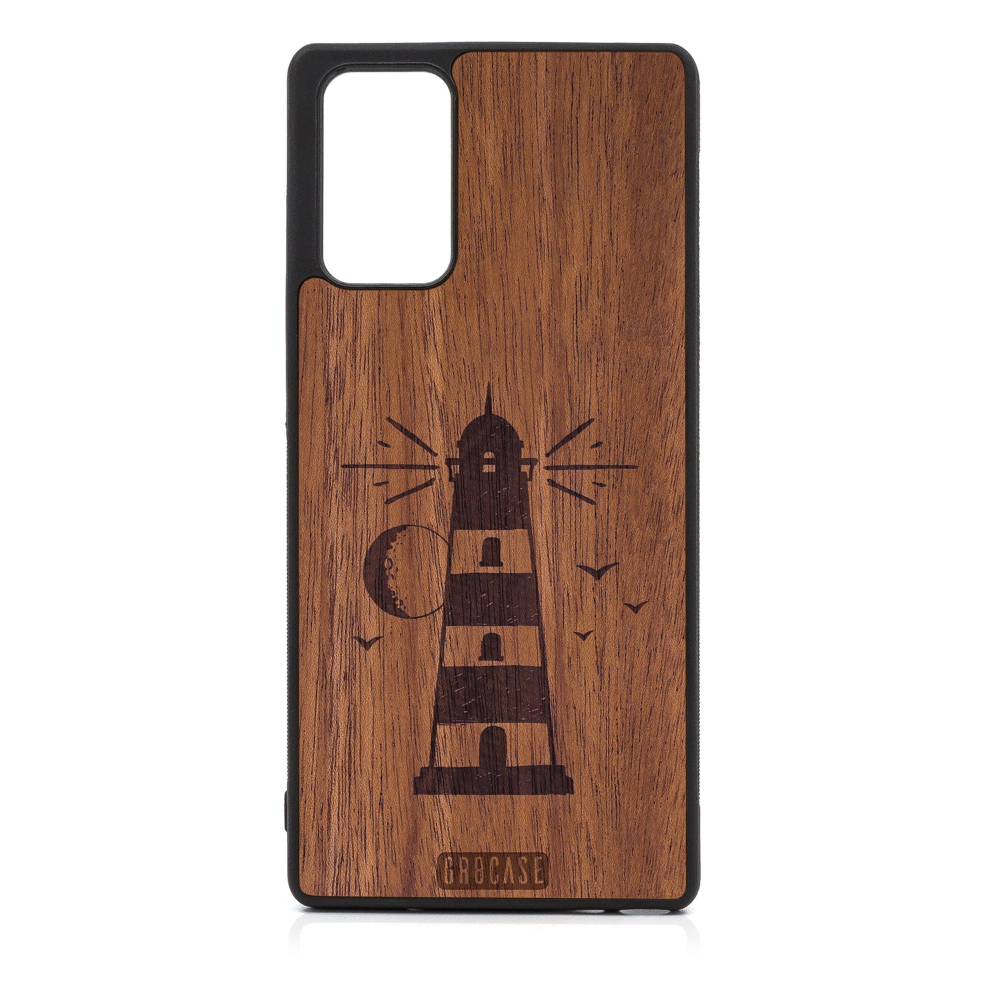 Midnight Lighthouse Design Wood Case For Samsung Galaxy A73 5G