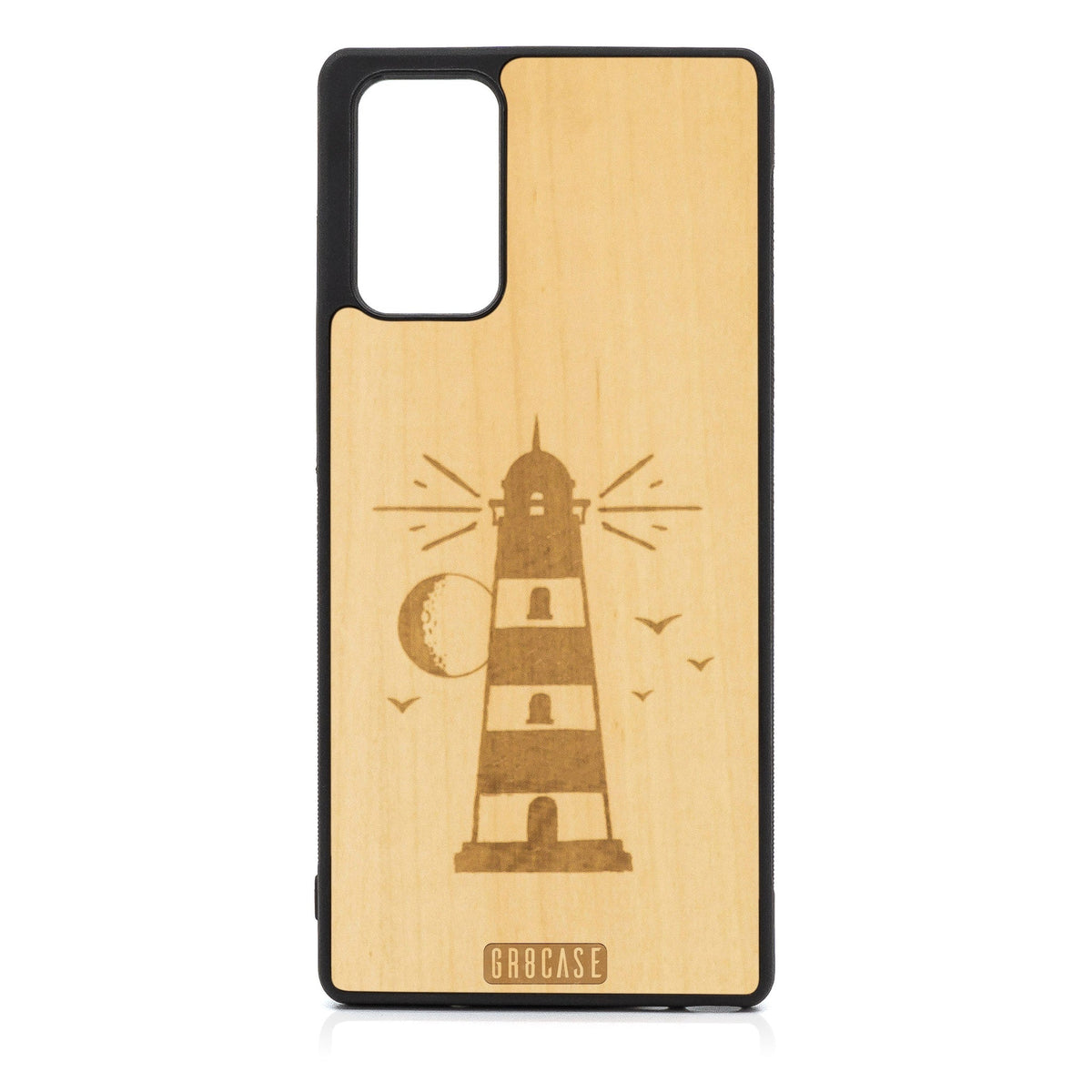 Midnight Lighthouse Design Wood Case For Samsung Galaxy A73 5G