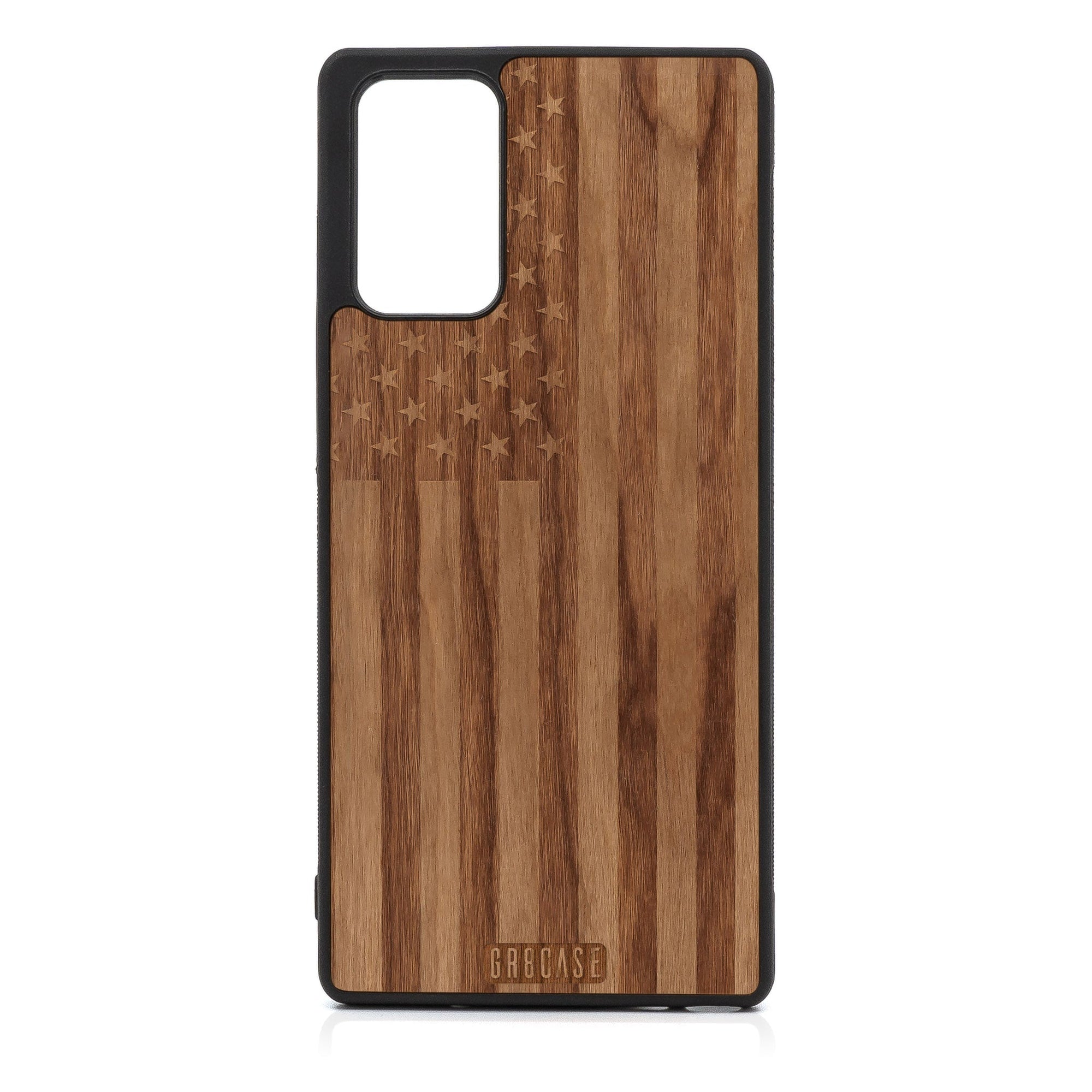 USA Flag Design Wood Case For Samsung Galaxy A72 5G