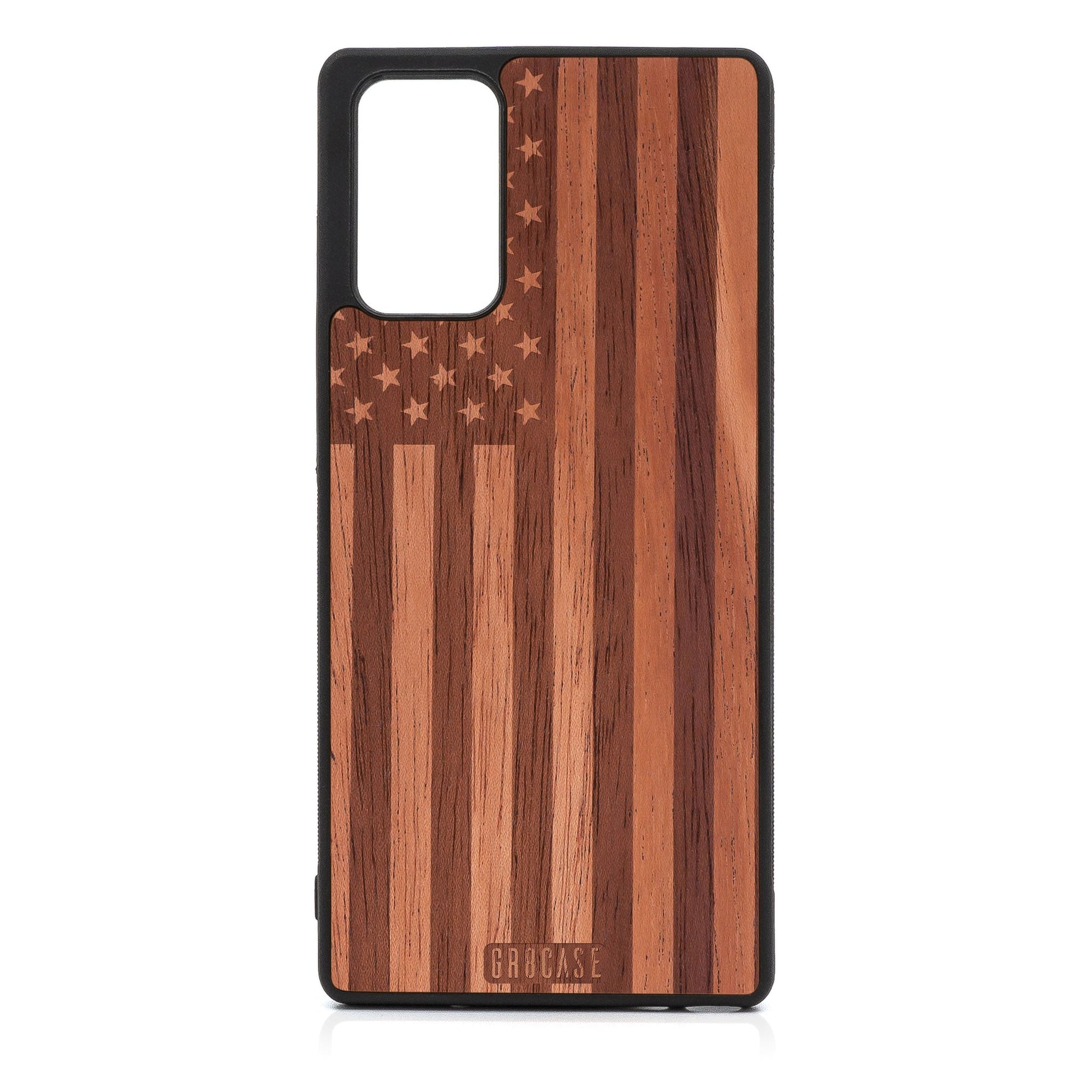 USA Flag Design Wood Case For Samsung Galaxy A52 5G