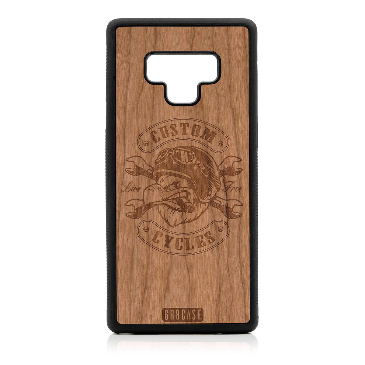 Custom Cycles Live Free (Biker Eagle) Design Wood Case For Samsung Galaxy Note 9 by GR8CASE