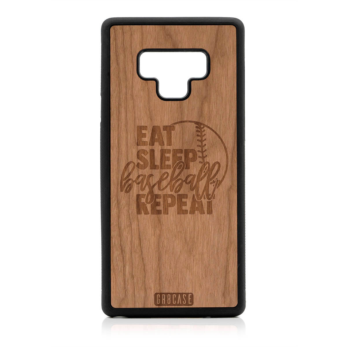 Eat Sleep Baseball Repeat Design Wood Case For Samsung Galaxy Note 9