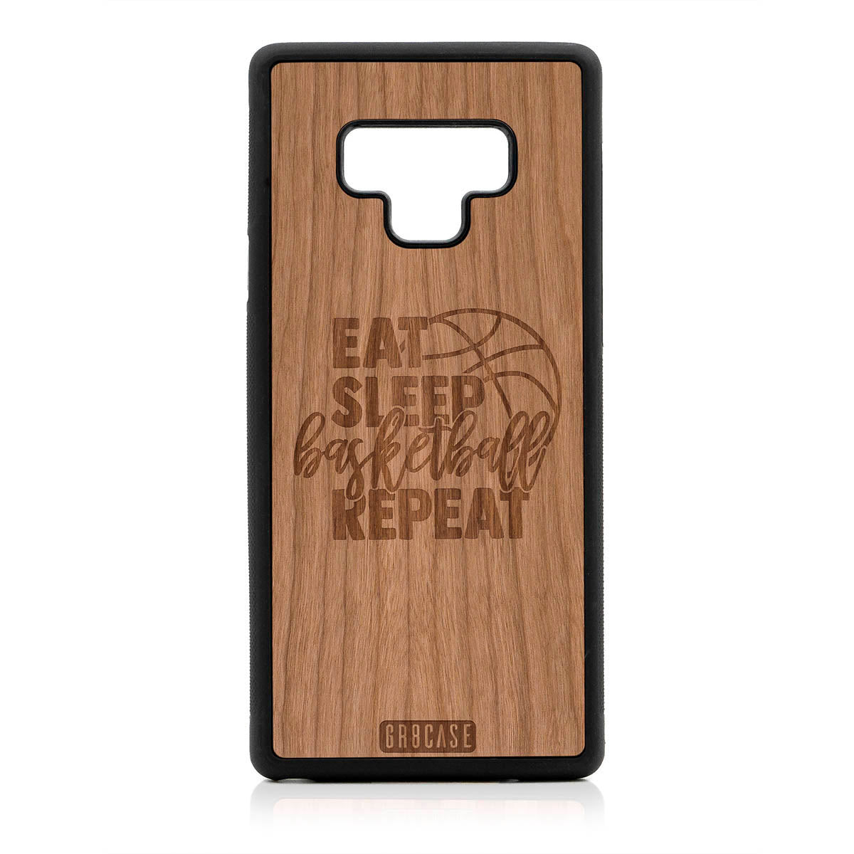 Eat Sleep Basketball Repeat Design Wood Case For Samsung Galaxy Note 9