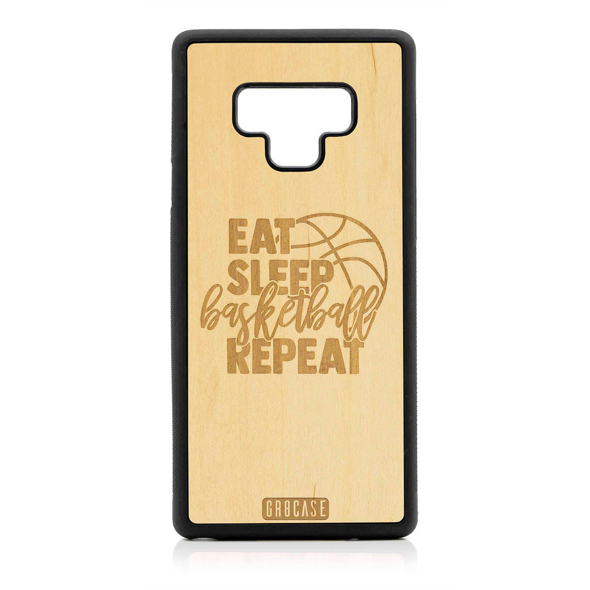Eat Sleep Basketball Repeat Design Wood Case For Samsung Galaxy Note 9