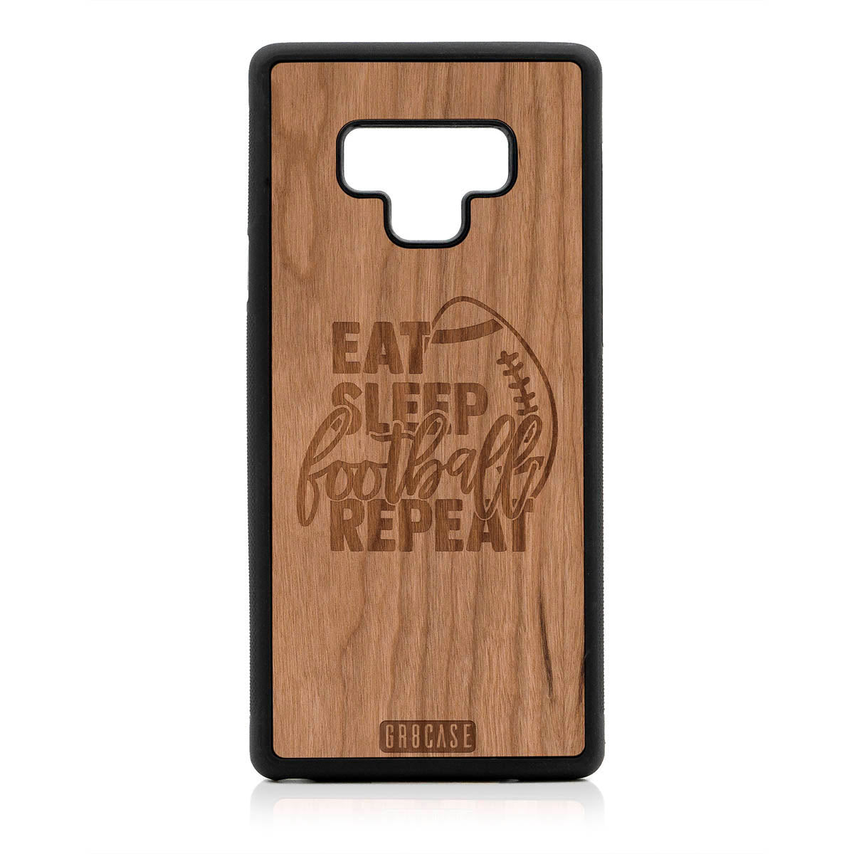 Eat Sleep Football Repeat Design Wood Case For Samsung Galaxy Note 9