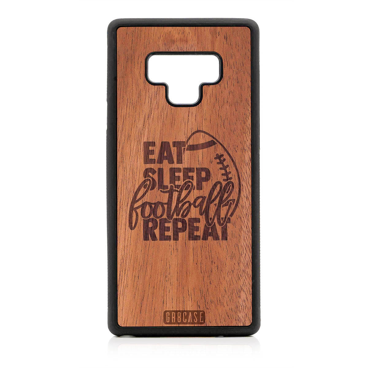 Eat Sleep Football Repeat Design Wood Case For Samsung Galaxy Note 9