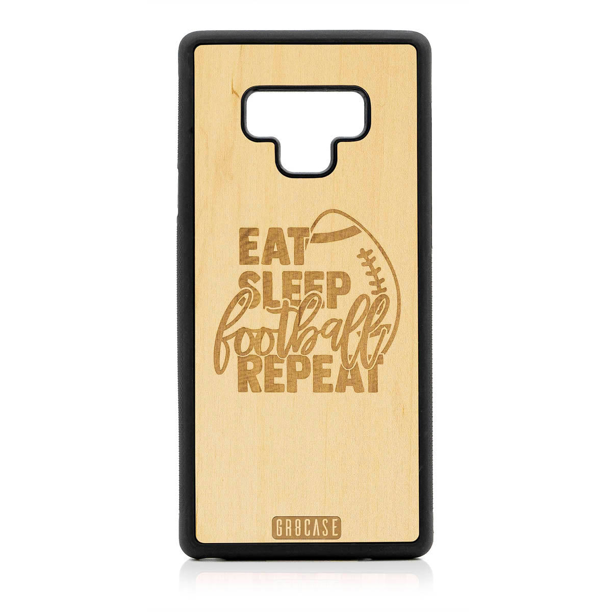 Eat Sleep Football Repeat Design Wood Case For Samsung Galaxy Note 9