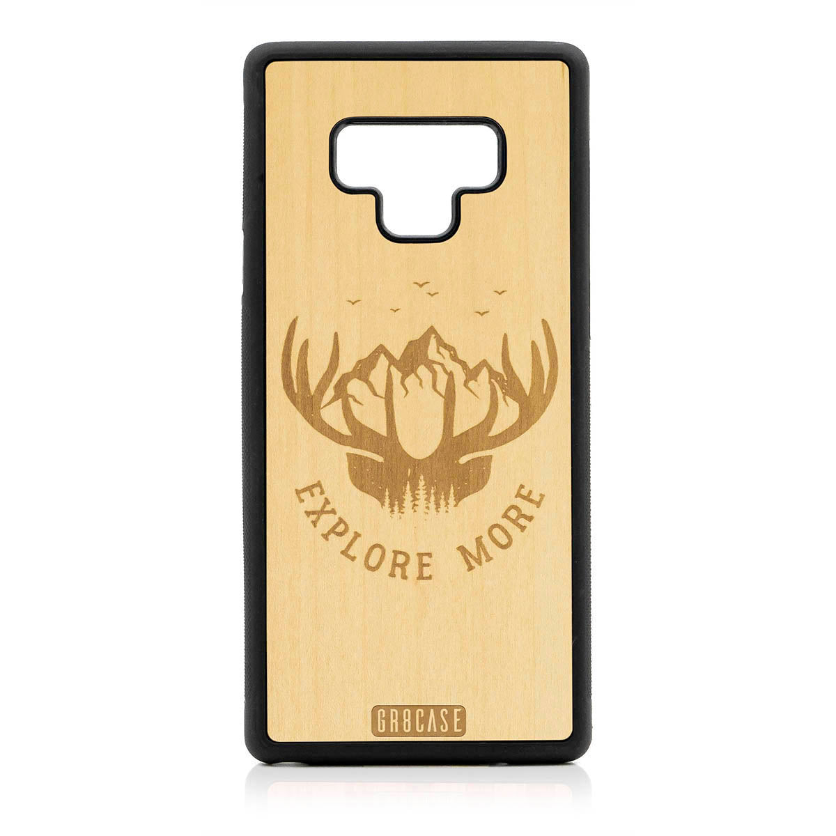 Explore More (Forest, Mountains &amp; Antlers) Design Wood Case For Samsung Galaxy Note 9 by GR8CASE