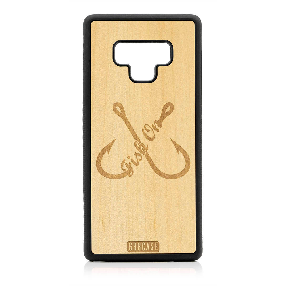 Fish On (Fish Hooks) Design Wood Case For Samsung Galaxy Note 9 by GR8CASE