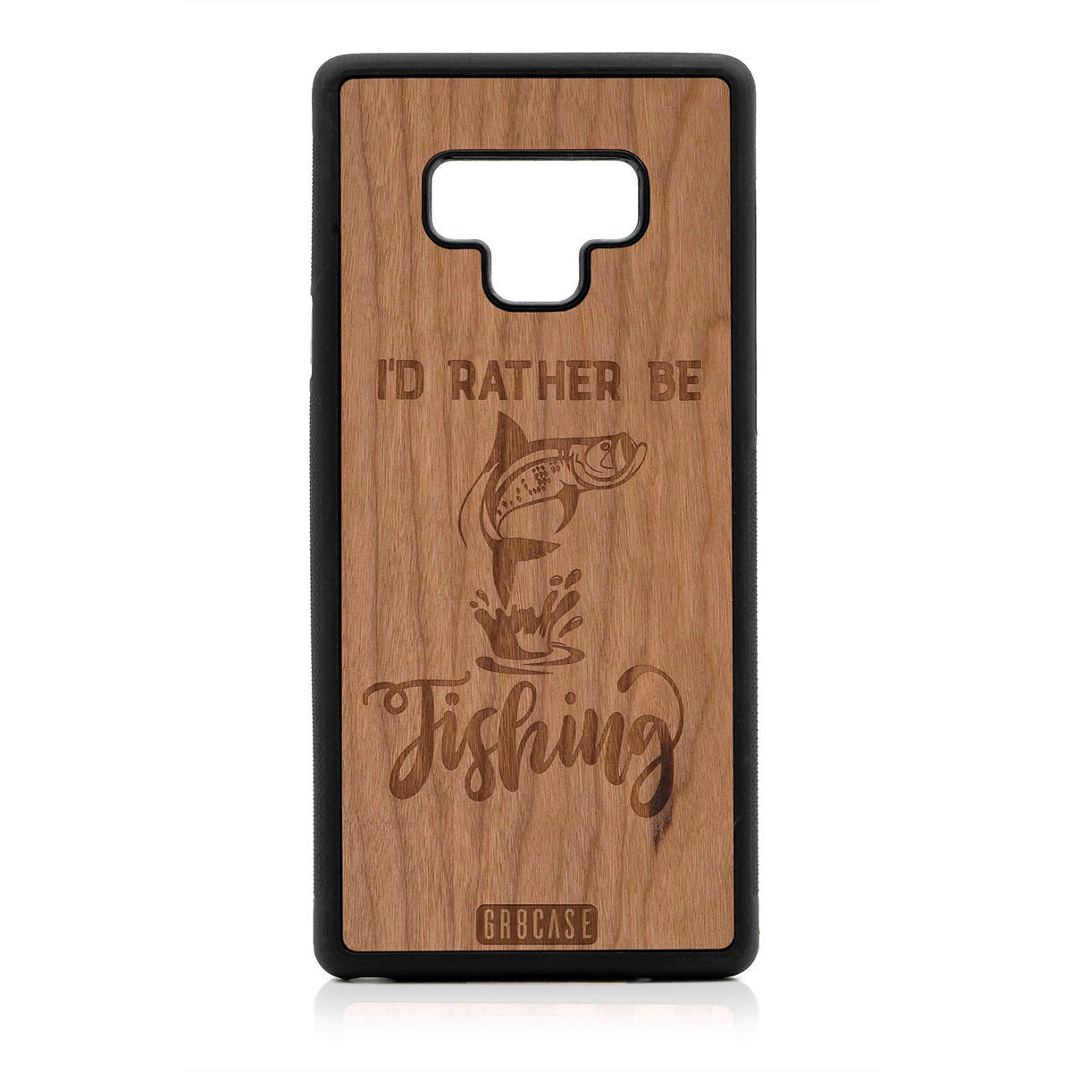 I&#39;D Rather Be Fishing Design Wood Case For Samsung Galaxy Note 9