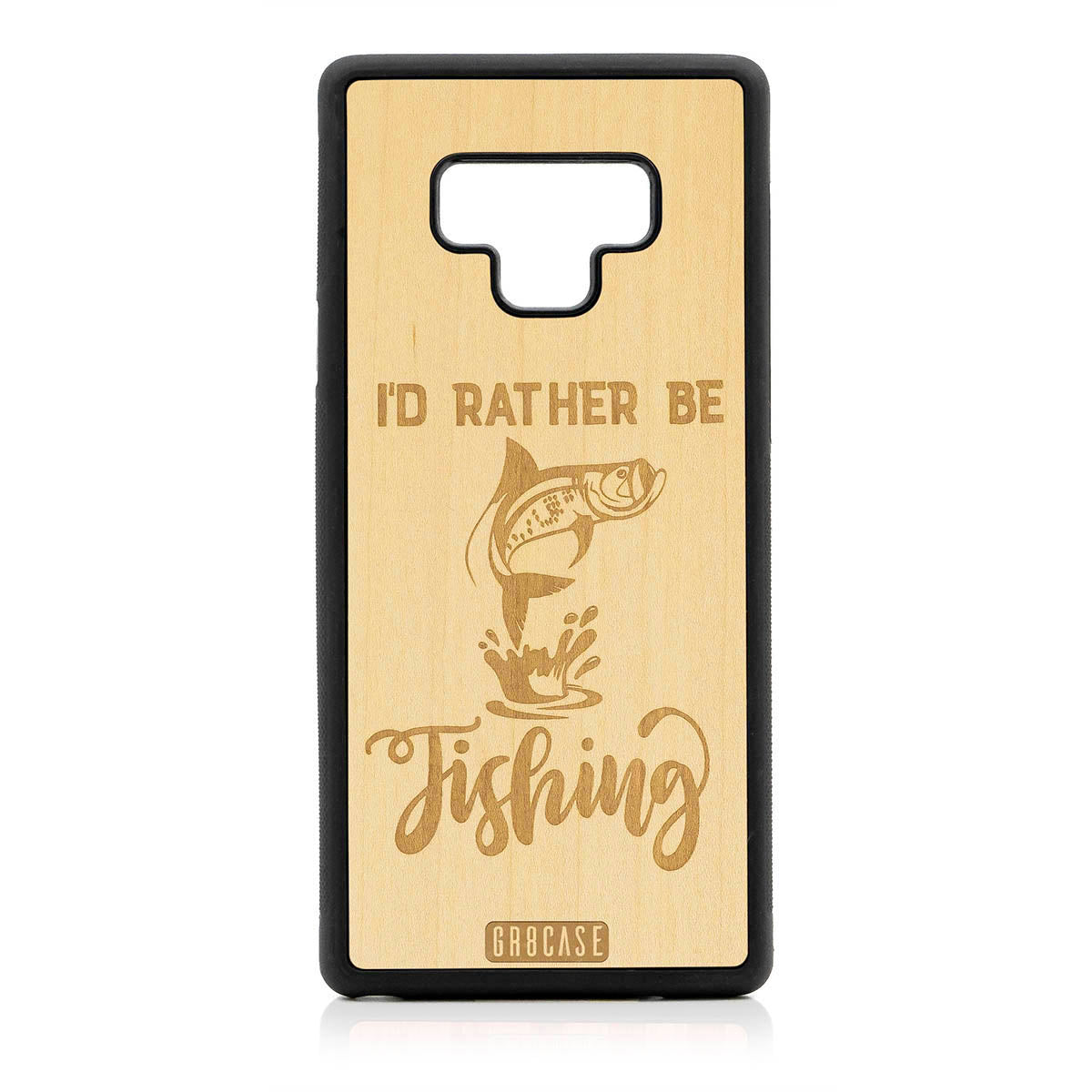 I&#39;D Rather Be Fishing Design Wood Case For Samsung Galaxy Note 9