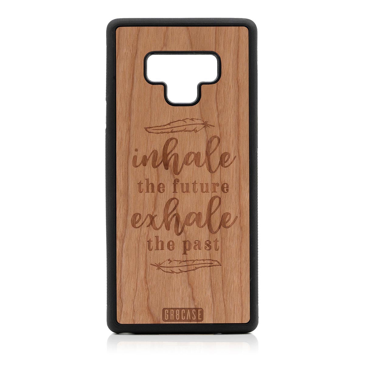 Inhale The Future Exhale The Past Design Wood Case Samsung Galaxy Note 9 by GR8CASE