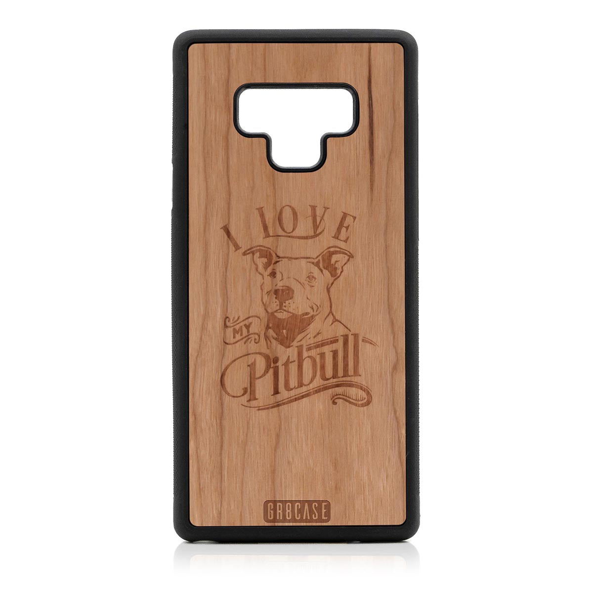 I Love My Pitbull Design Wood Case Samsung Galaxy Note 9 by GR8CASE