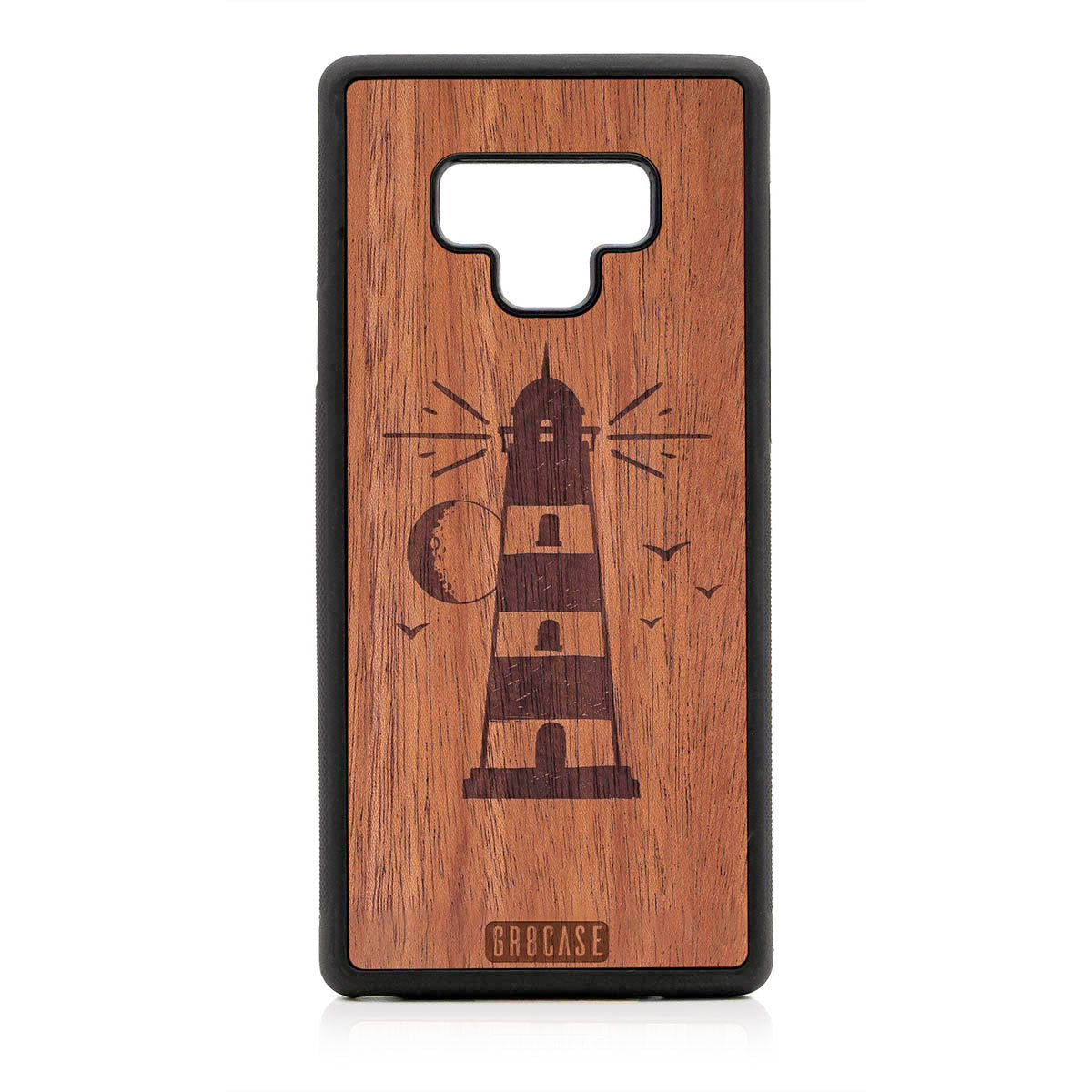 Midnight Lighthouse Design Wood Case For Samsung Galaxy Note 9