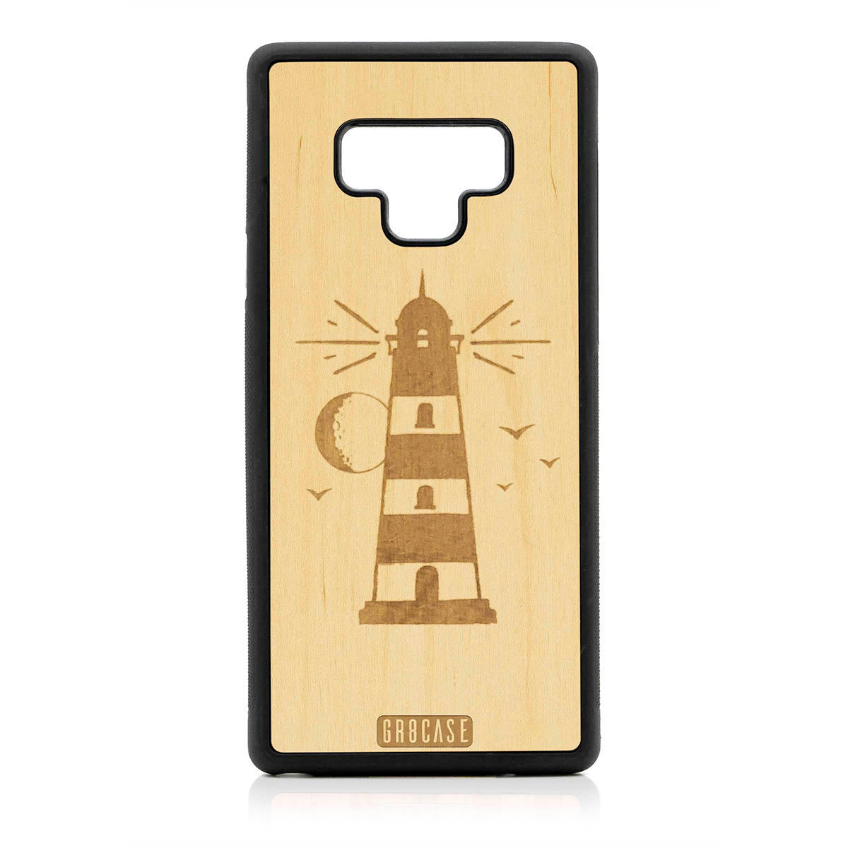Midnight Lighthouse Design Wood Case For Samsung Galaxy Note 9