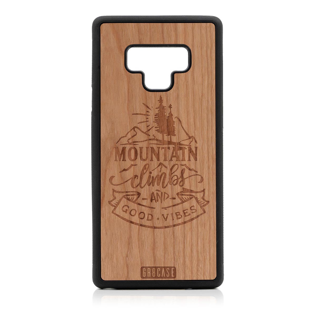 Mountain Climbs And Good Vibes Design Wood Case Samsung Galaxy Note 9 by GR8CASE