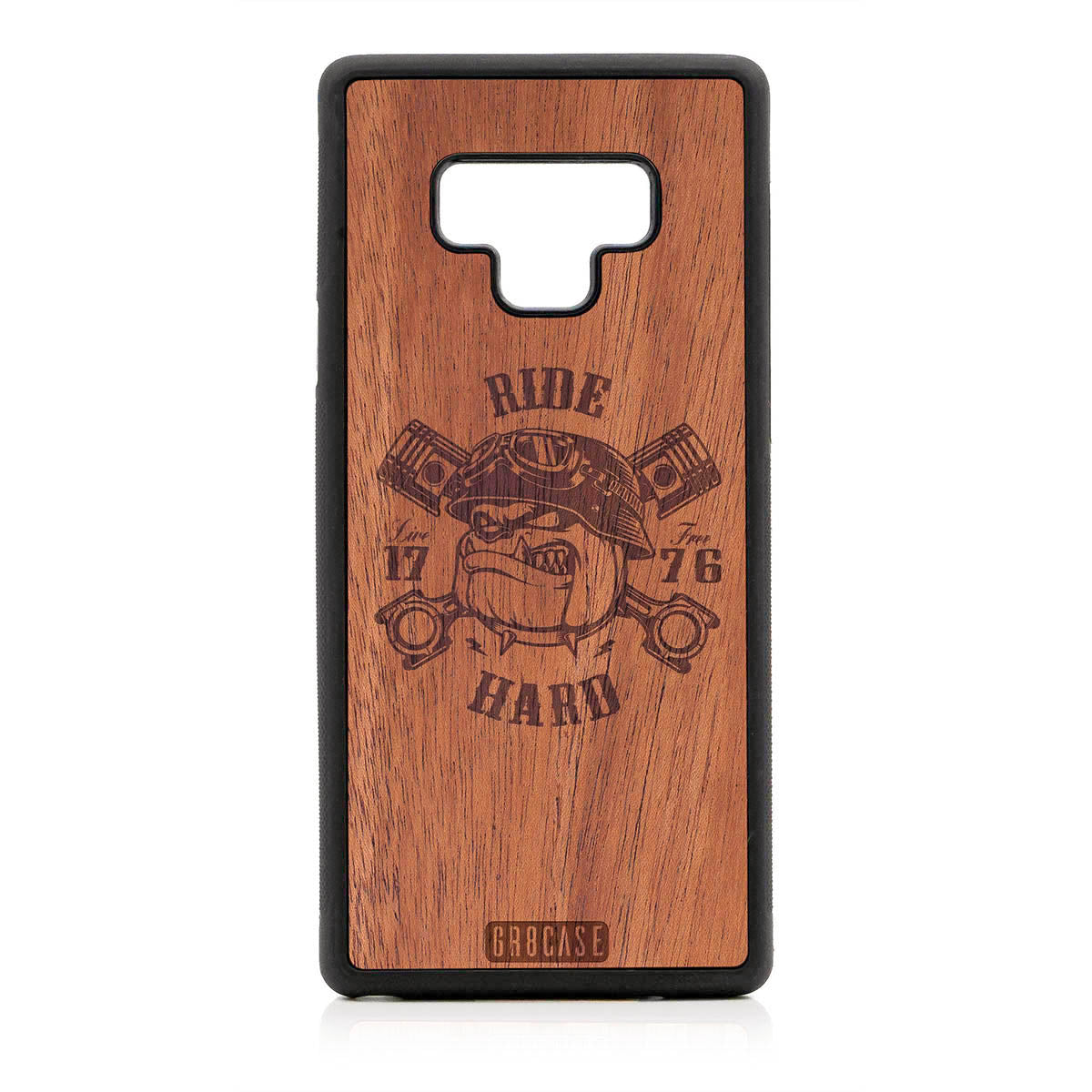 Ride Hard Live Free (Biker Dog) Design Wood Case For Samsung Galaxy Note 9 by GR8CASE