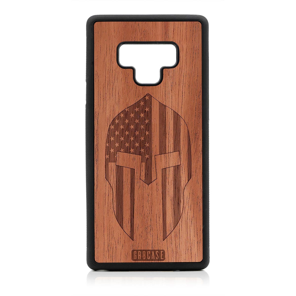 USA Spartan Helmet Design Wood Case Samsung Galaxy Note 9