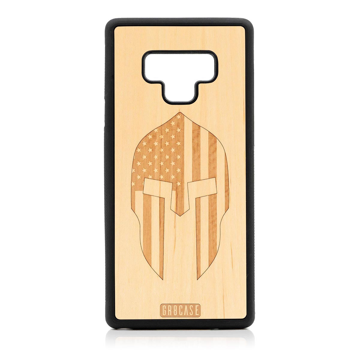 USA Spartan Helmet Design Wood Case Samsung Galaxy Note 9
