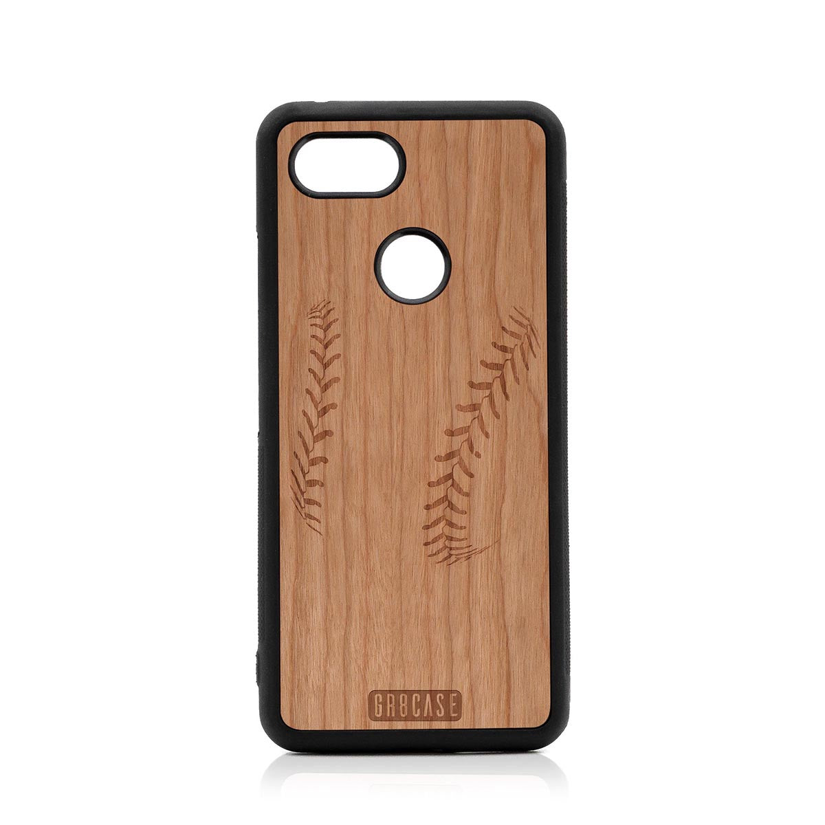 Baseball Stitches Design Wood Case For Google Pixel 3 by GR8CASE