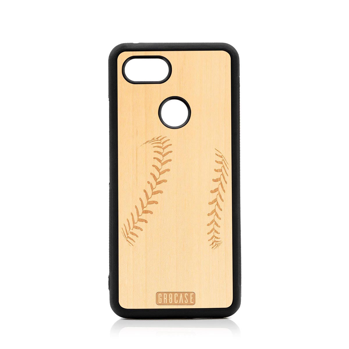 Baseball Stitches Design Wood Case For Google Pixel 3 by GR8CASE