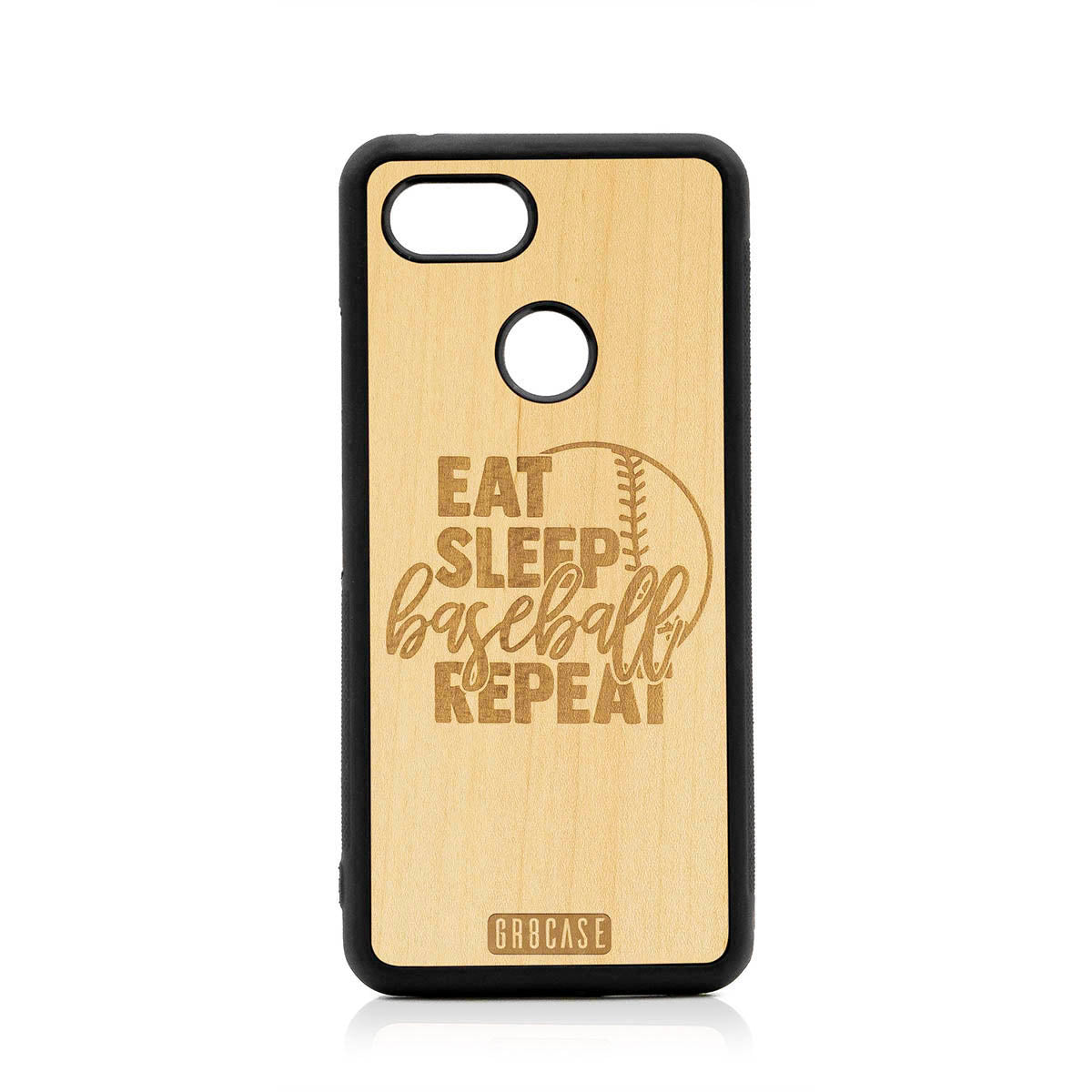 Eat Sleep Baseball Repeat Design Wood Case For Google Pixel 3