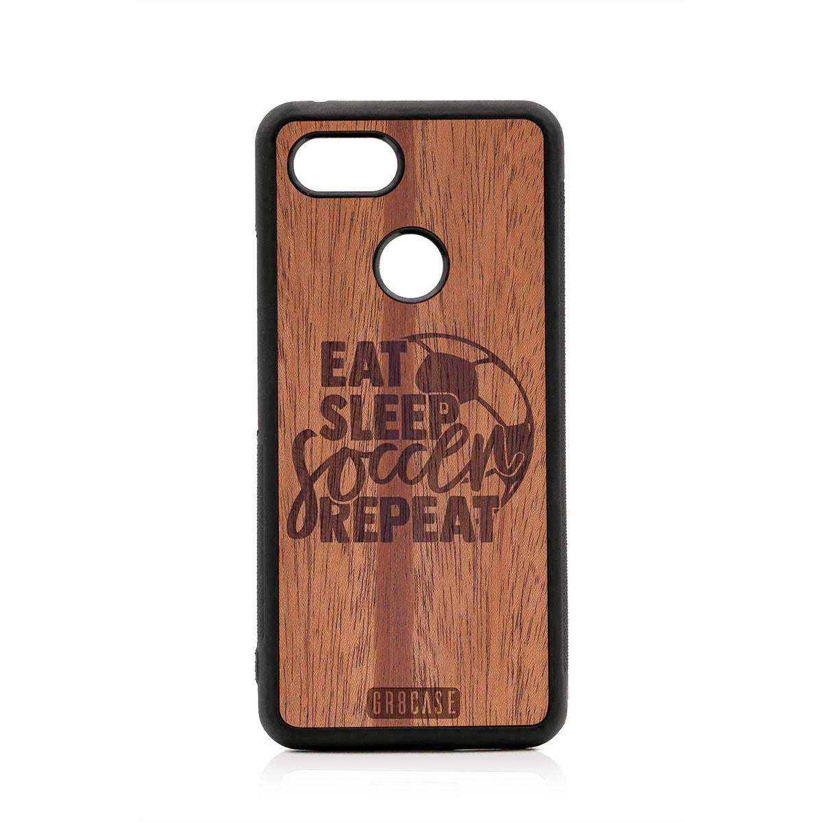 Eat Sleep Soccer Repeat Design Wood Case For Google Pixel 3
