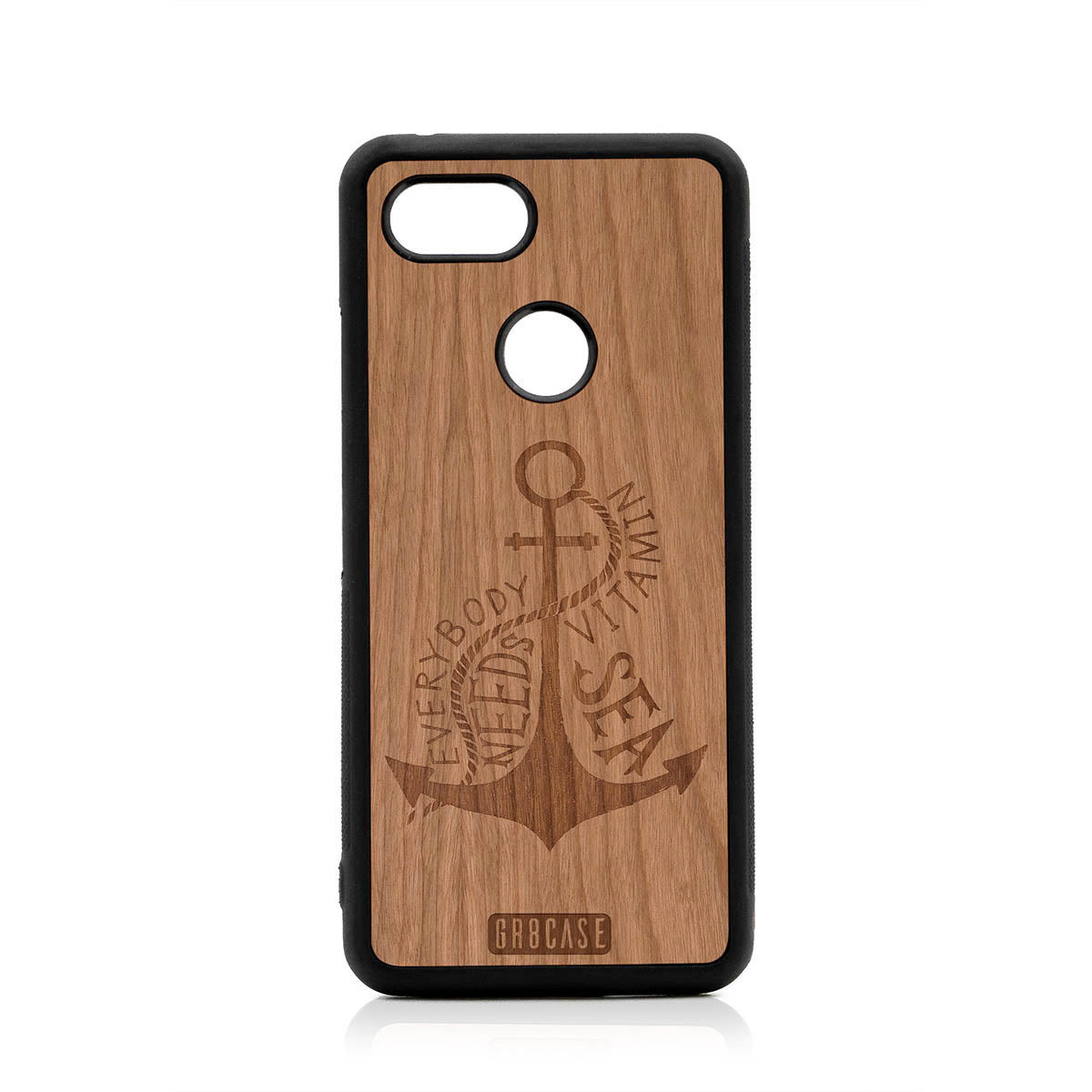 Everybody Needs Vitamin Sea (Anchor) Design Wood Case For Google Pixel 3 by GR8CASE