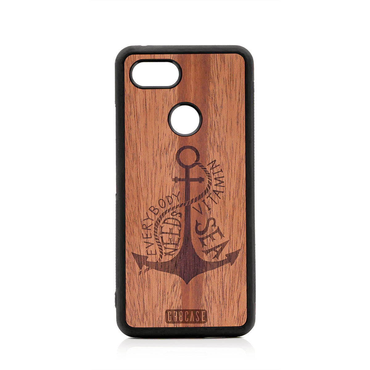 Everybody Needs Vitamin Sea (Anchor) Design Wood Case For Google Pixel 3 by GR8CASE