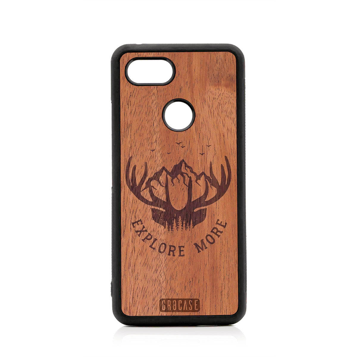 Explore More (Forest, Mountains &amp; Antlers) Design Wood Case For Google Pixel 3 by GR8CASE