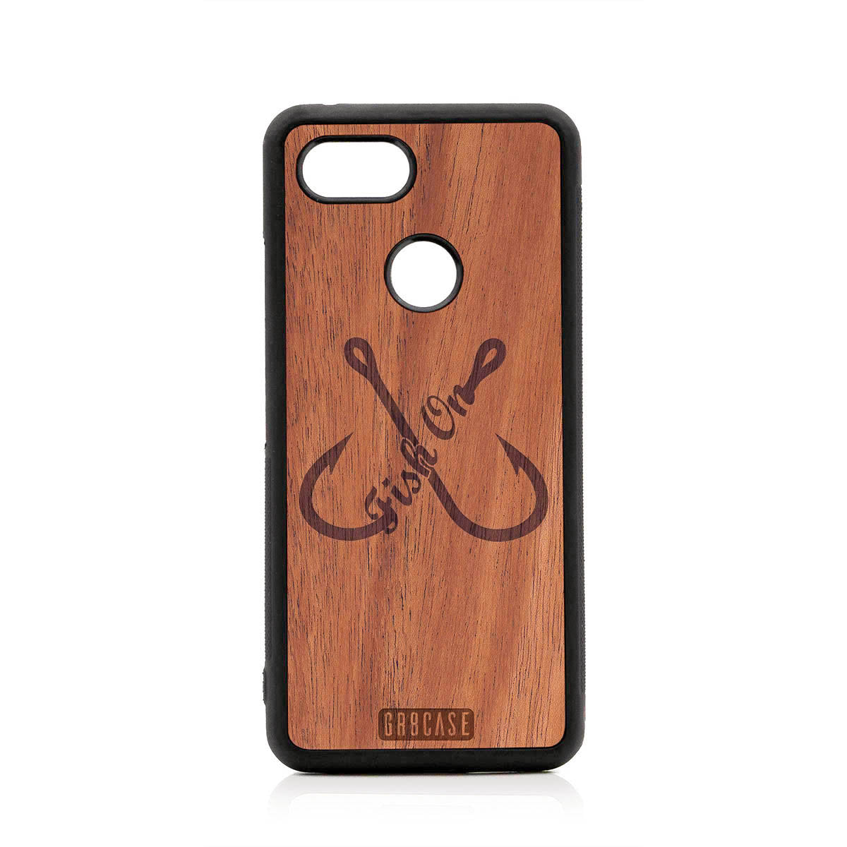Fish On (Fish Hooks) Design Wood Case For Google Pixel 3 by GR8CASE