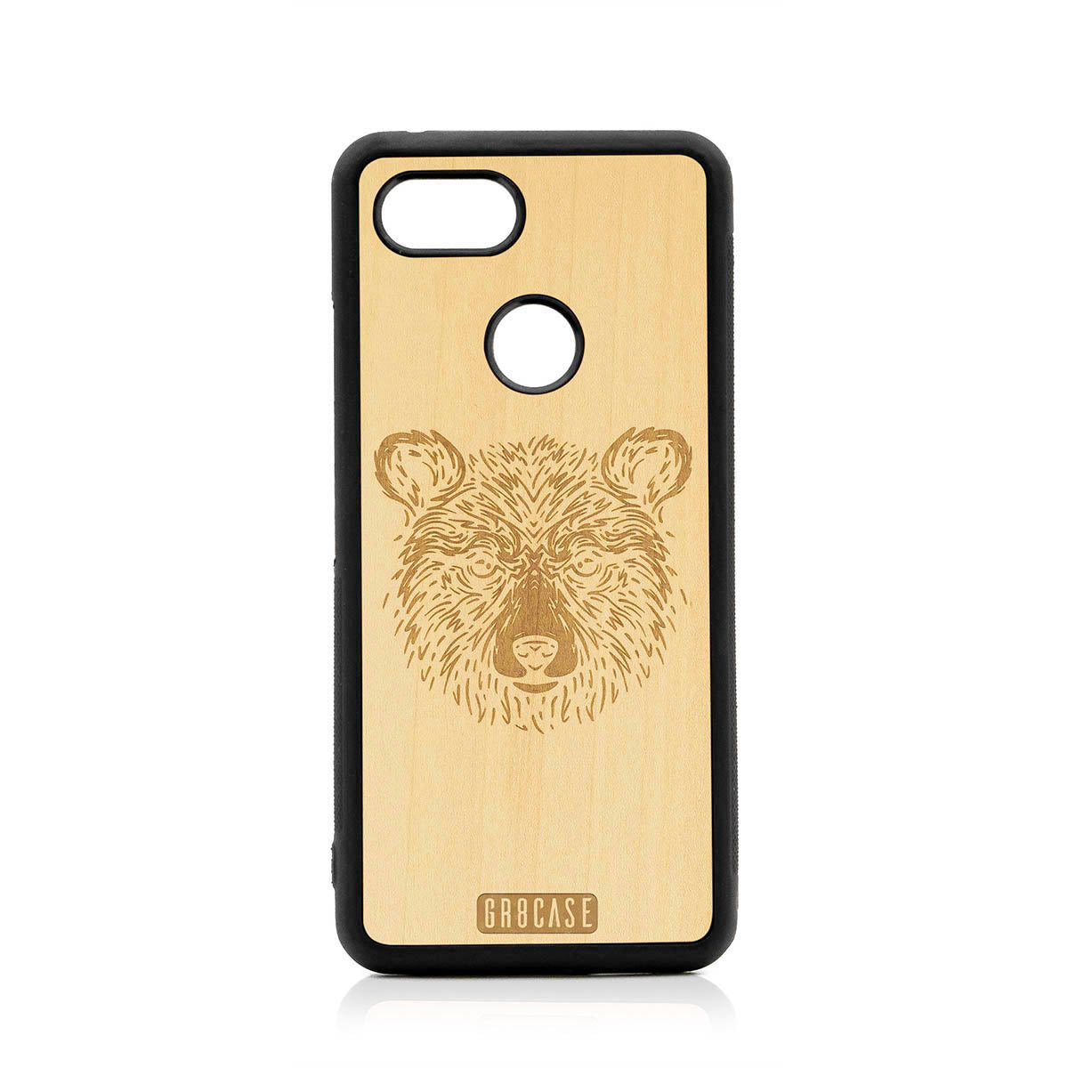 Furry Bear Design Wood Case For Google Pixel 3