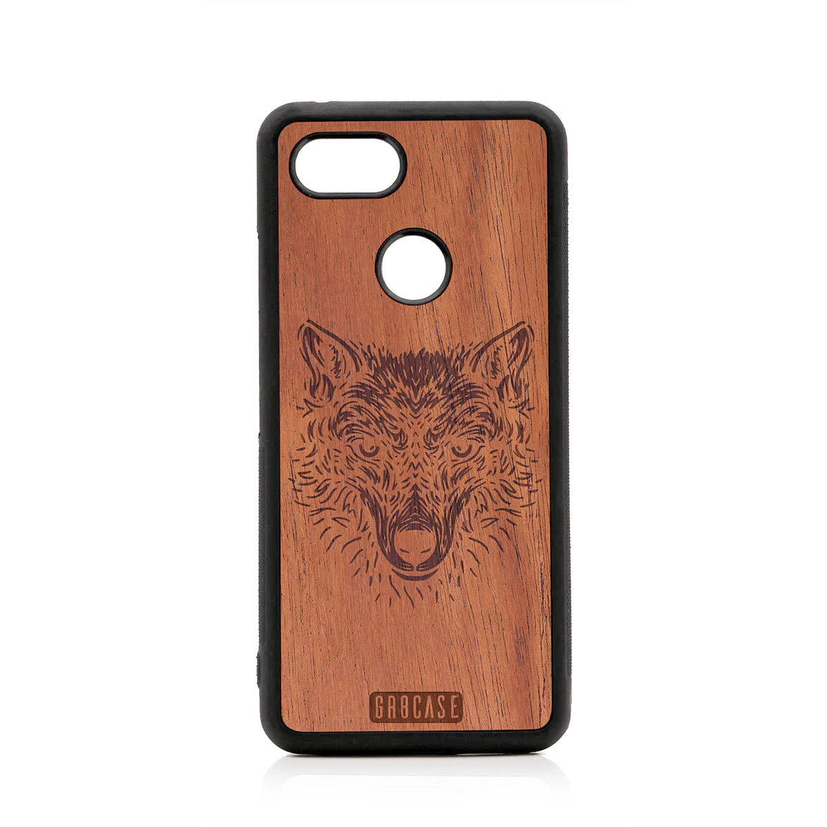 Furry Wolf Design Wood Case For Google Pixel 3
