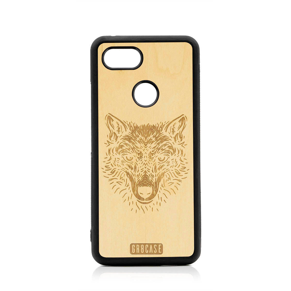 Furry Wolf Design Wood Case For Google Pixel 3