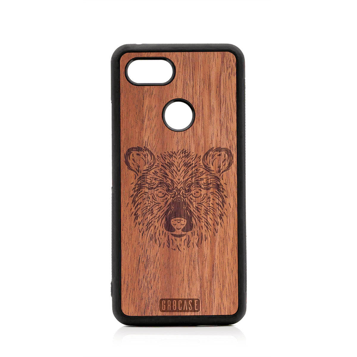 Furry Bear Design Wood Case For Google Pixel 3