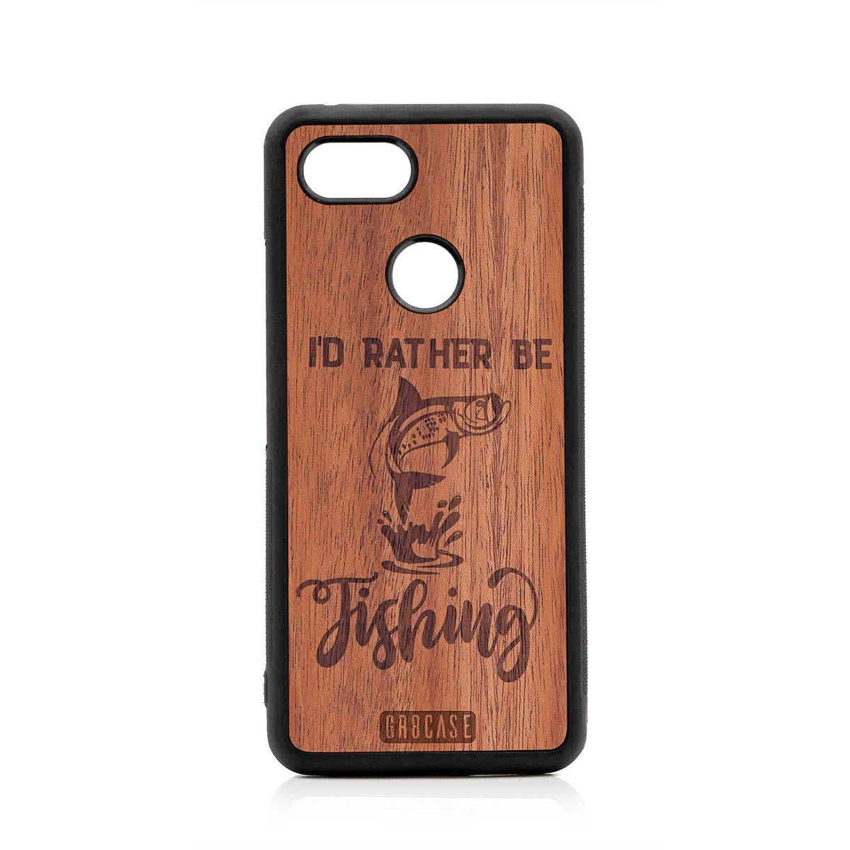 I'D Rather Be Fishing Design Wood Case For Google Pixel 3