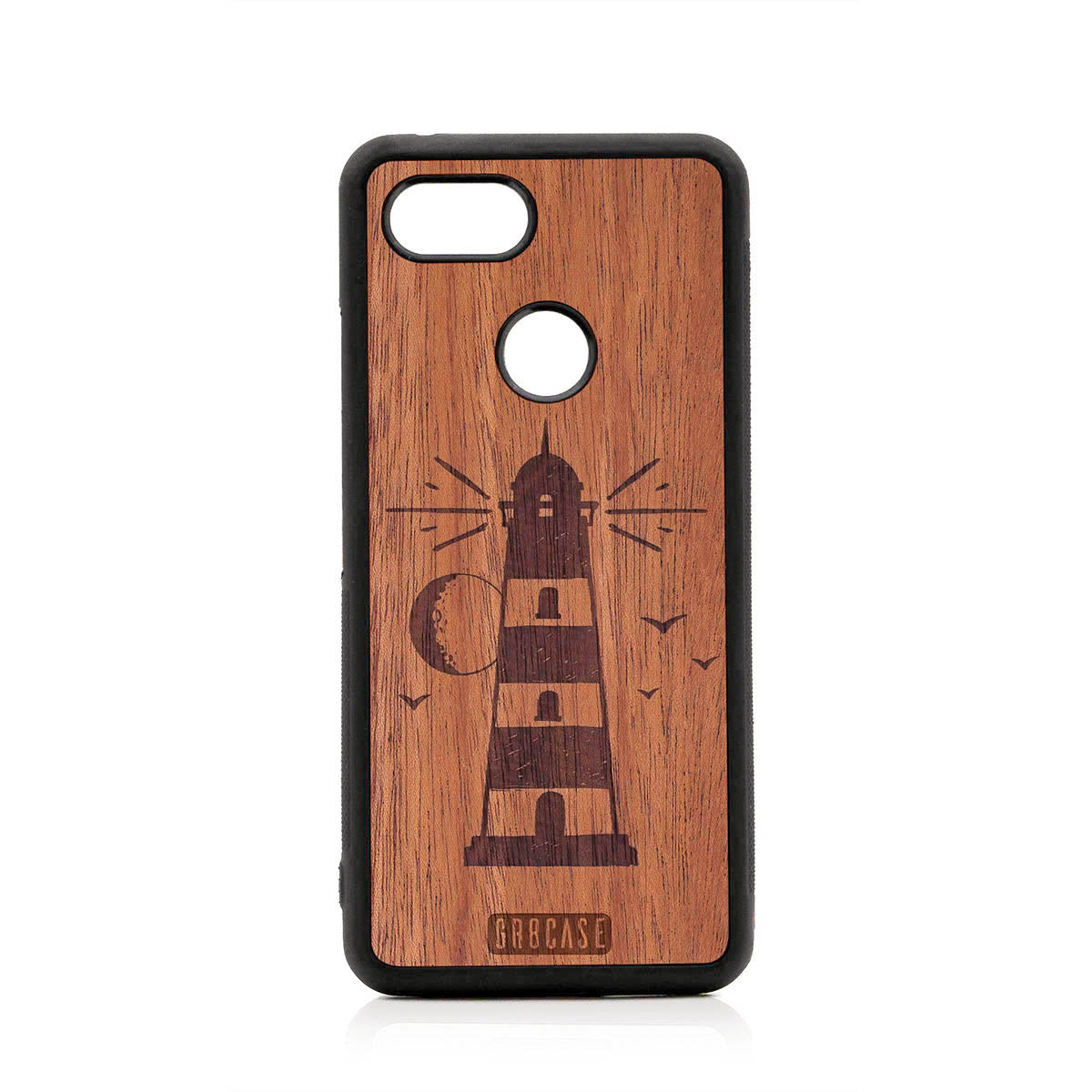 Midnight Lighthouse Design Wood Case For Google Pixel 3