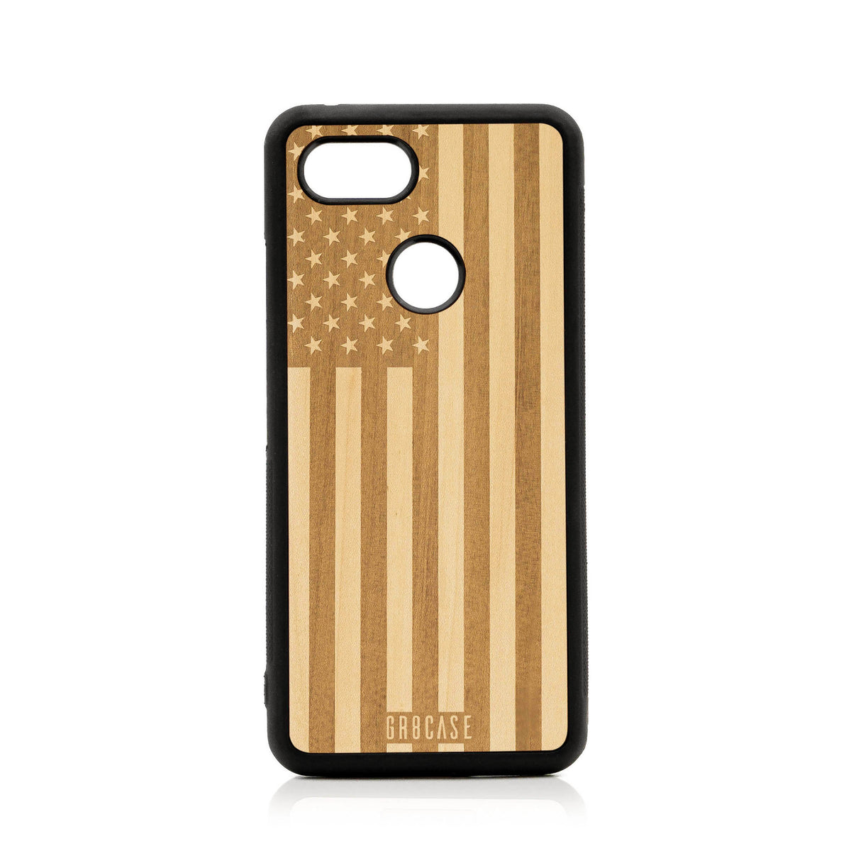 USA Flag Design Wood Case Google Pixel 3